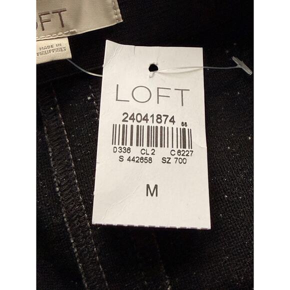 LOFT Gray A-Line Skirt Size M Wool Blend Textured Flared Knee Length - Picture 6 of 8